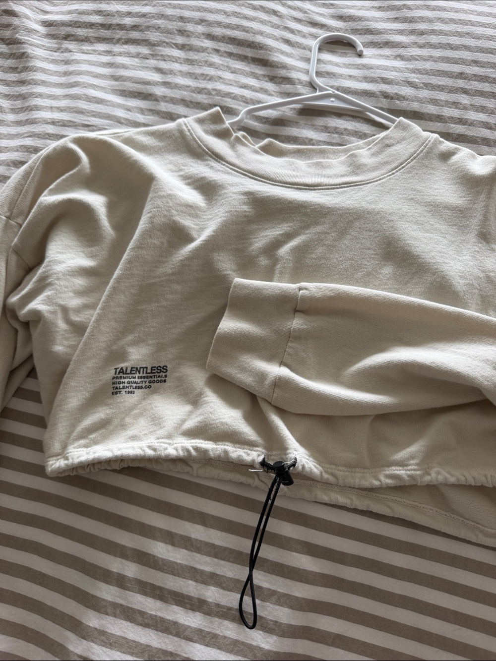 Talentless Cropped Drawstring Sweatshirt - Picture 2 of 2